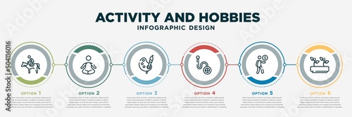 Fotografie, Tablou infographic template design with activity and hobbies icons