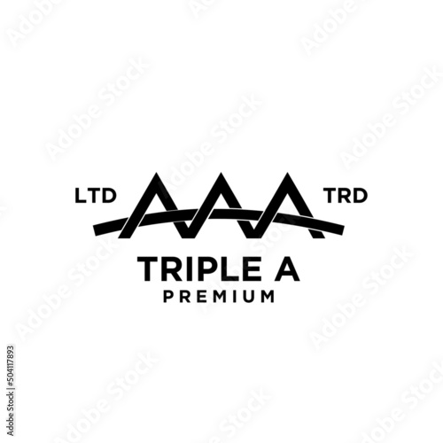 Triple A AAA Letter Logo icon design illustration template