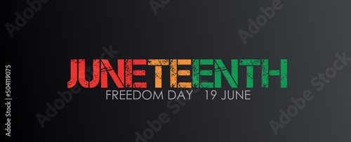 Juneteenth day. Annual African-American holiday, Freedom and emancipation day in 19 june photo