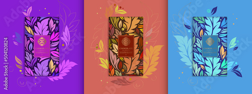 Luxury packaging design of chocolate bars. Vintage vector ornament template. Elegant, classic elements. Great for food, drink and other package types. Can be used for background and wallpaper.