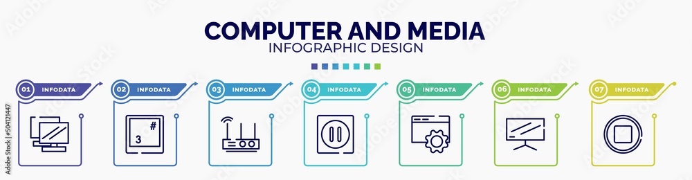 infographic for computer and media concept. vector infographic template ...