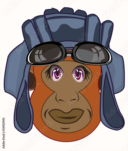Portrait ape in send armorer a cartoon