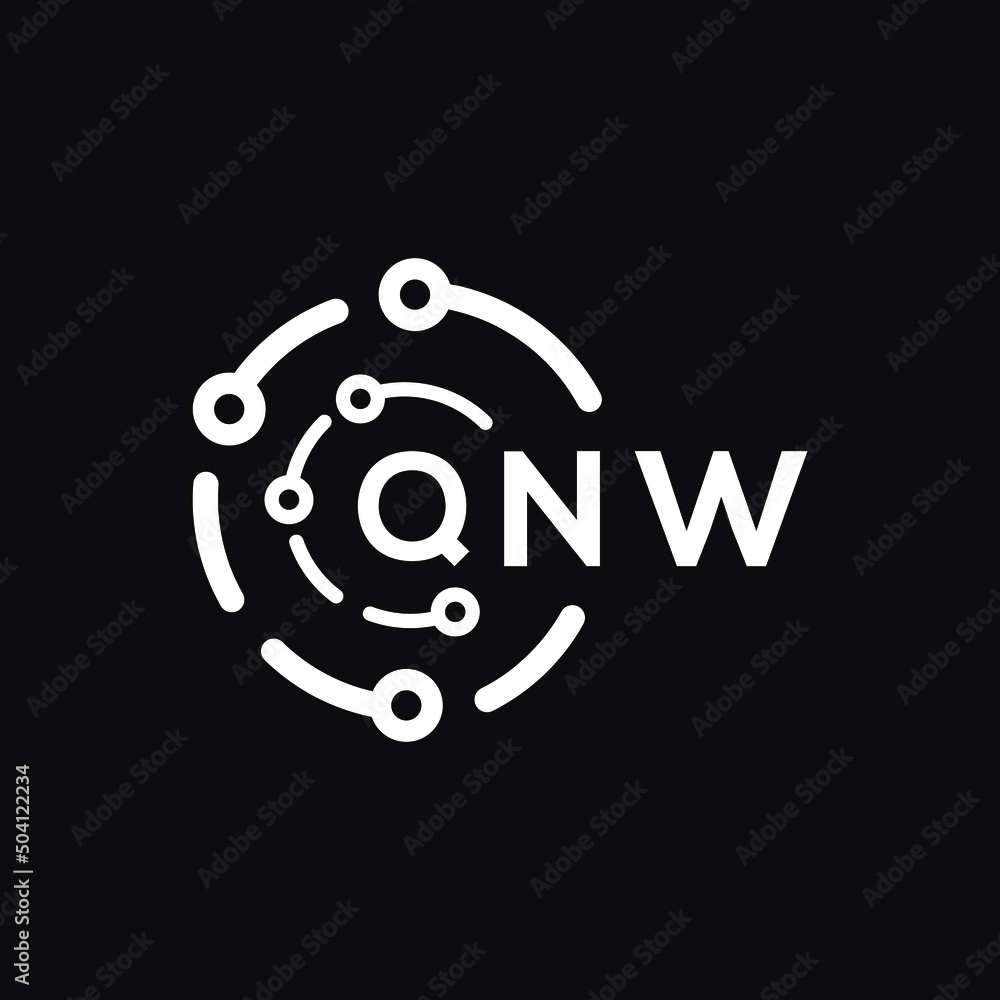 QNW technology letter logo design on black background. QNW creative initials technology letter logo concept. QNW technology letter design. QNW technology letter logo design on black background. QNW creative initials technology letter logo concept. QNW technology letter design.