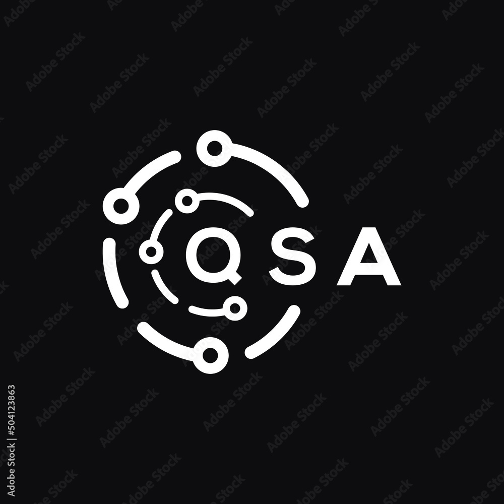 QSA technology letter logo design on black background. QSA creative initials technology letter logo concept. QSA technology letter design. QSA technology letter logo design on black background. QSA creative initials technology letter logo concept. QSA technology letter design.