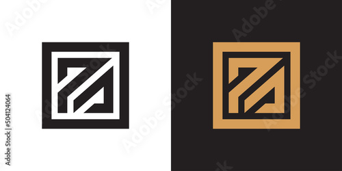 PA AP letter logo design, square shape typography logo