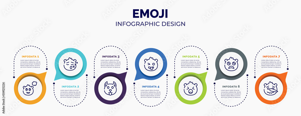 infographic for emoji concept. vector infographic template with icons ...