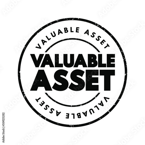 Valuable Asset text stamp, concept background