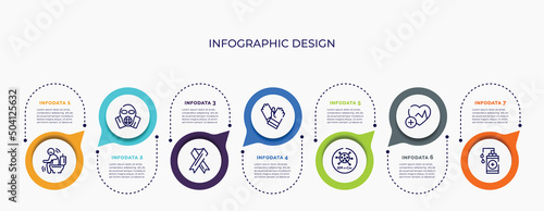 infographic for concept. vector infographic template with icons and 7 option or steps. included diarrhea, respirator mask, aids, gloves, 2019-ncov, health, hand sanitizer for abstract background.
