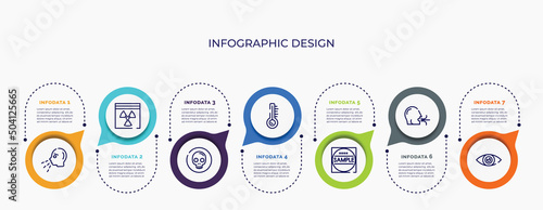 infographic for concept. vector infographic template with icons and 7 option or steps. included sneezing, hazmat, death, temperature, sample, breath, eye for abstract background.