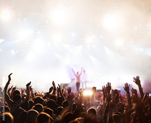 music festival background crowd having fun space for your text
