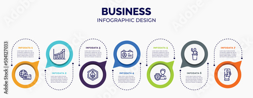 infographic for business concept. vector infographic template with icons and 7 option or steps. included payment method, rise, , identification card, personal security, auctioneer, penalty for