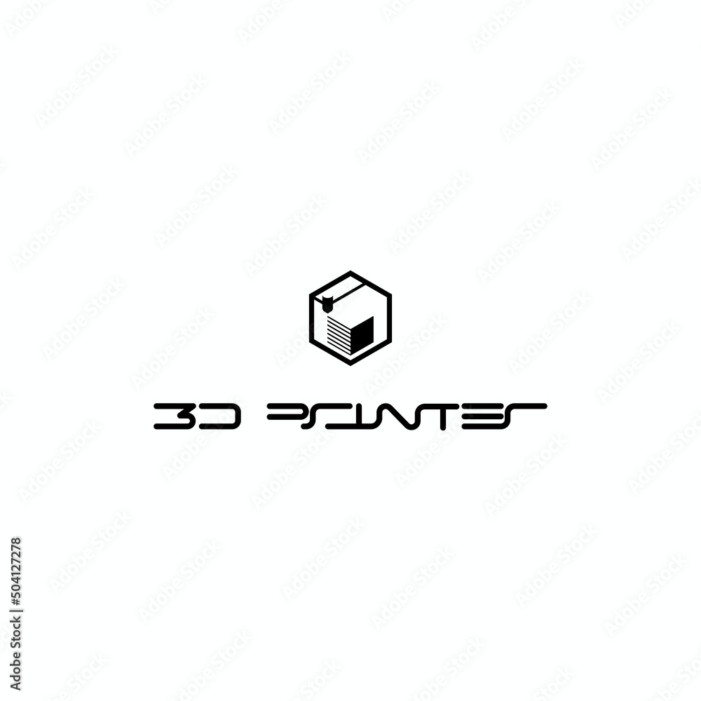 Vector Logo for 3d printing. Printing in three dimensional. Vector Logo for 3d printing. Printing in three dimensional.