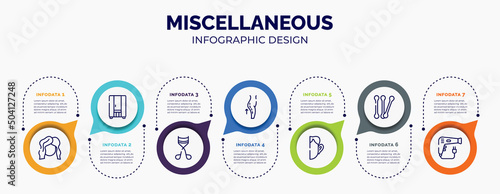 infographic for miscellaneous concept. vector infographic template with icons and 7 option or steps. included hairdresser, infrared, eyelashes curler, lifting, otoplasty, cotton buds, dryer for