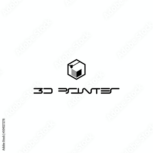 Vector Logo for 3d printing. Printing in three dimensional.