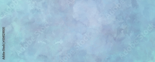 Vector watercolor art background with white clouds and blue sky. Hand drawn vector texture. Heaven. Pastel color watercolour banner. Template for flyers, cards, poster, cover. Stucco © Maribor