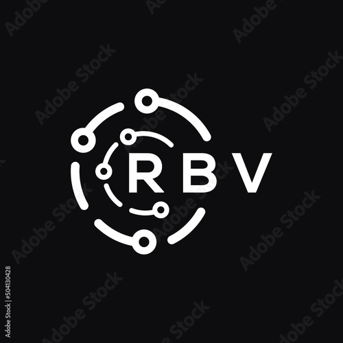 RBV technology letter logo design on black background. RBV creative initials technology letter logo concept. RBV technology letter design.