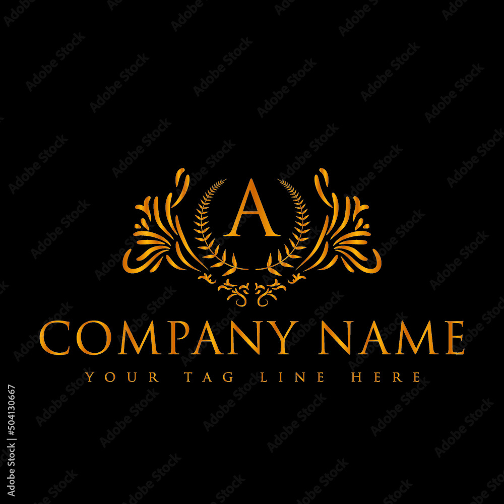 Obraz premium Golden Color Luxury A Letter Logo