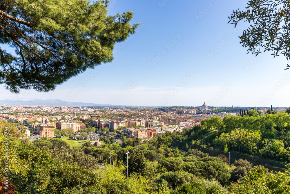 Green Rome. Cityscape. Aerial view.