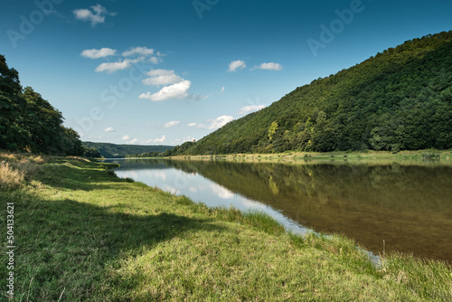 Dniester river landscape. National Nature Park Podilski Tovtry, the Dniester River, Ukraine.