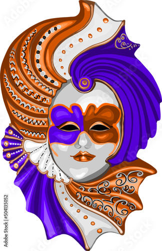 venetian carnival mask isolated on white