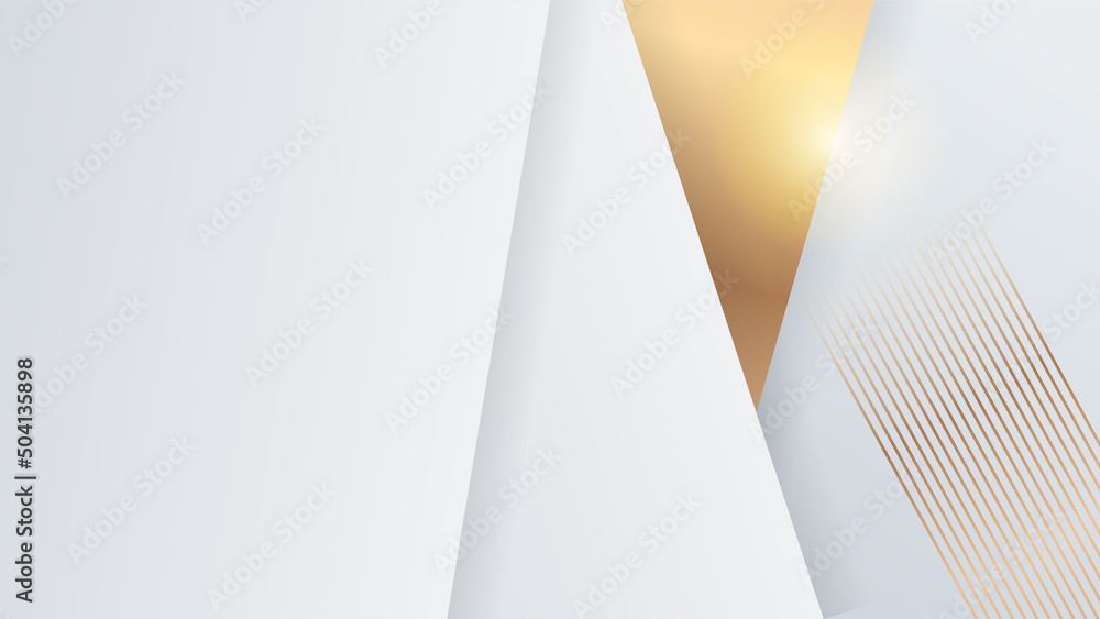 Modern white and gold abstract background. Abstract geometric shape ...