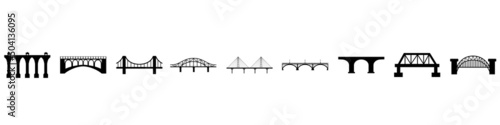 Bridge icon vector set. Bridge icon, Various bridges illustration symbol collection.