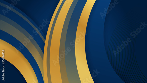 Wallpaper Mural Luxury dark blue overlap dimension background on metal pattern. Colorful golden glitters halftone texture with shiny realistic golden elements. Modern vector design template. Torontodigital.ca