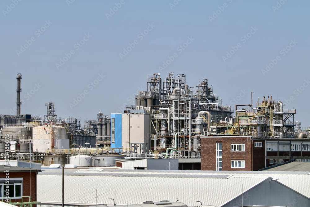 refinery and blue sky