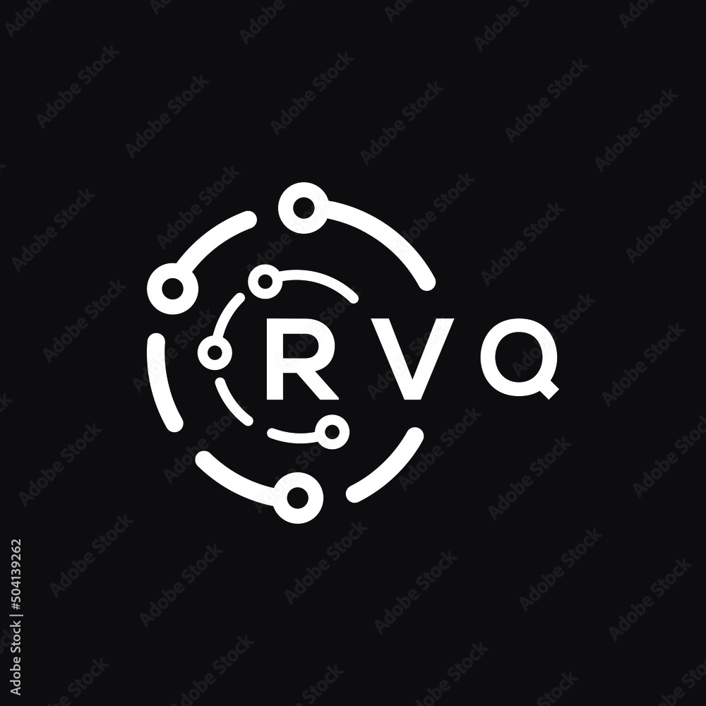 RVQ technology letter logo design on black background. RVQ creative initials technology letter logo concept. RVQ technology letter design. RVQ technology letter logo design on black background. RVQ creative initials technology letter logo concept. RVQ technology letter design.