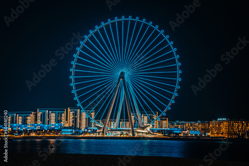Bluewaters island and Ain Dubai ferris wheel on in Dubai, UAB