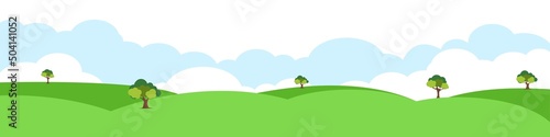 Landscape summer. Summer fields and hills. Vector.