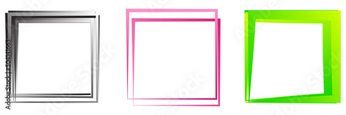 Random square contour frame, border element
