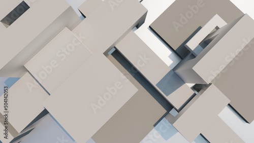 3d rendering architecture background geometric shapes buildings top view