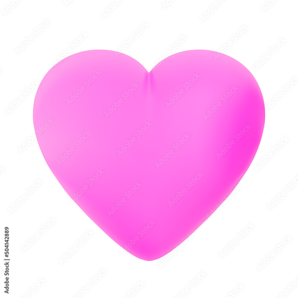 Heart. Isolated 3d object on a transparent background