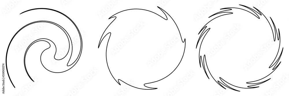 Abstract spiral, swirl, twirl design element. Helix, volute, vortex effect shape Abstract spiral, swirl, twirl design element. Helix, volute, vortex effect shape