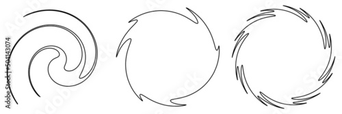 Abstract spiral, swirl, twirl design element. Helix, volute, vortex effect shape