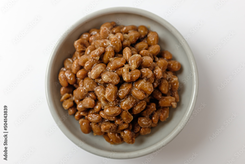 Natto on a white background Natto on a white background