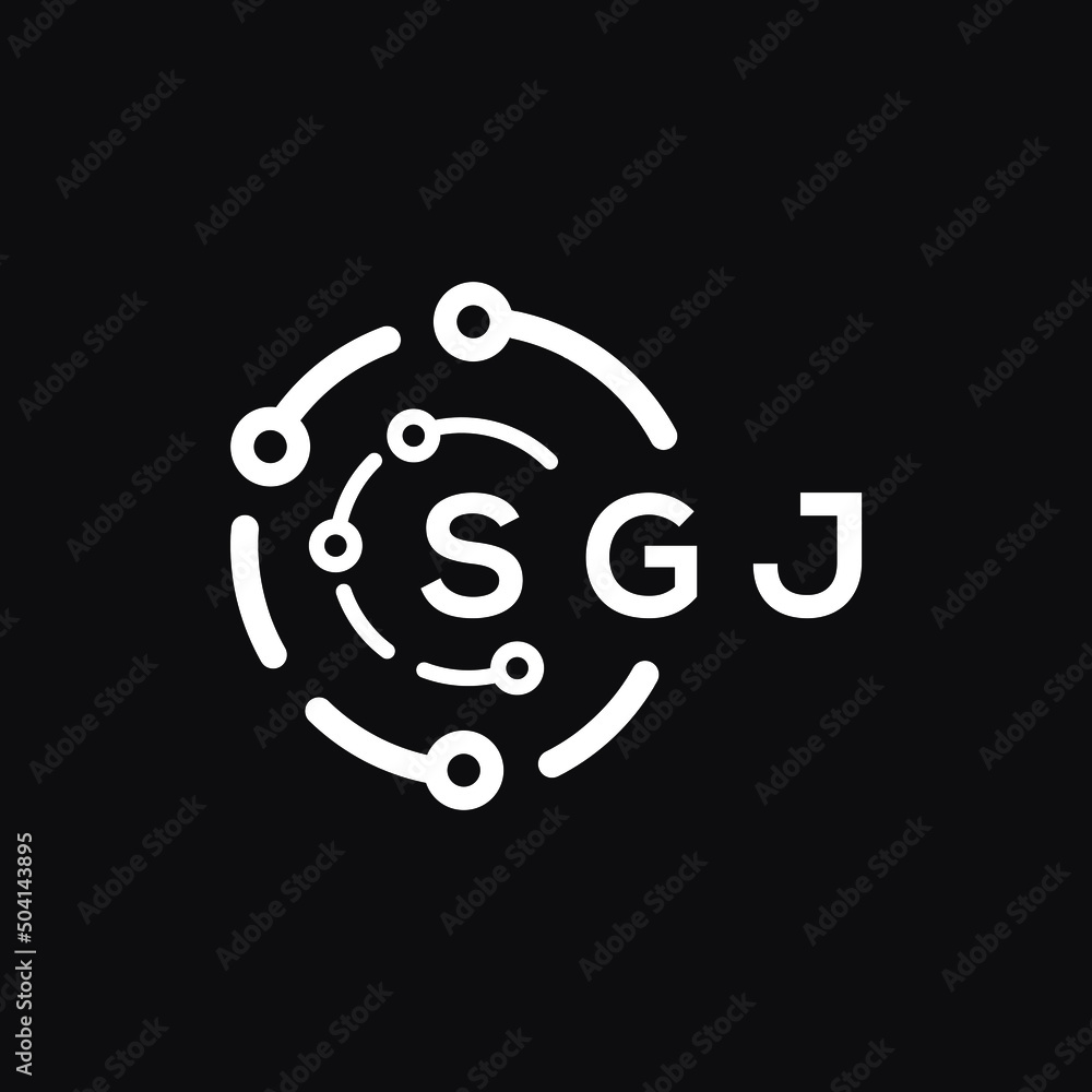 SGJ technology letter logo design on black background. SGJ creative initials technology letter logo concept. SGJ technology letter design. SGJ technology letter logo design on black background. SGJ creative initials technology letter logo concept. SGJ technology letter design.
