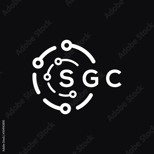 SGC technology letter logo design on black  background. SGC creative initials technology letter logo concept. SGC technology letter design. photo