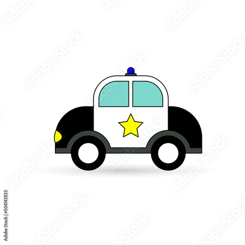 Cartoon police car vector Illustration