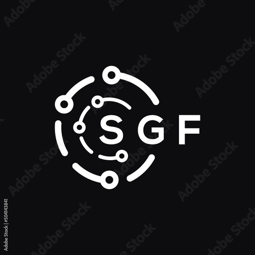 SGF technology letter logo design on black  background. SGF creative initials technology letter logo concept. SGF technology letter design. photo