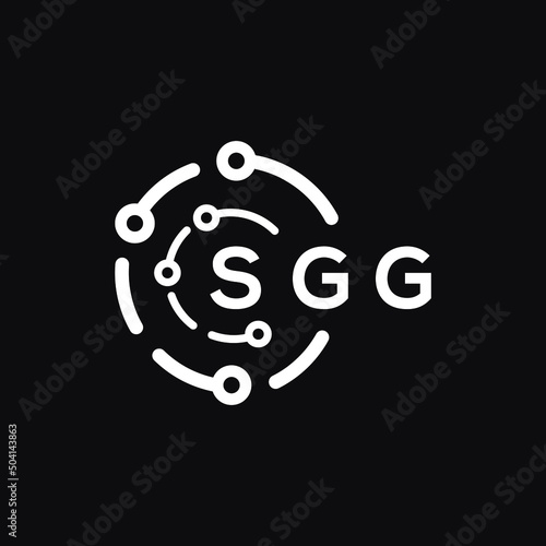 SGG technology letter logo design on black  background. SGG creative initials technology letter logo concept. SGG technology letter design. photo