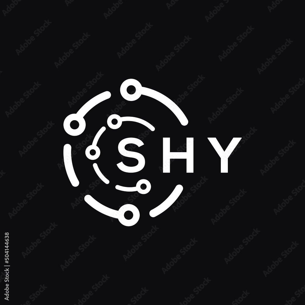 SHY technology letter logo design on black background. SHY creative initials technology letter logo concept. SHY technology letter design. SHY technology letter logo design on black background. SHY creative initials technology letter logo concept. SHY technology letter design.