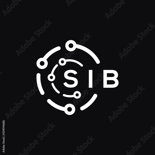 SIB technology letter logo design on black  background. SIB creative initials technology letter logo concept. SIB technology letter design. photo