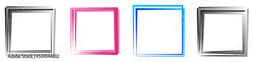 Random square contour frame, border element