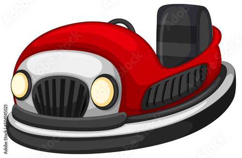 Bumper car in cartoon style