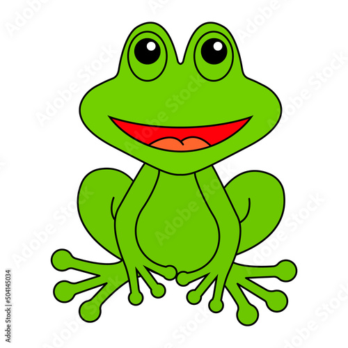 Frog cartoon vector. Green frog isolated