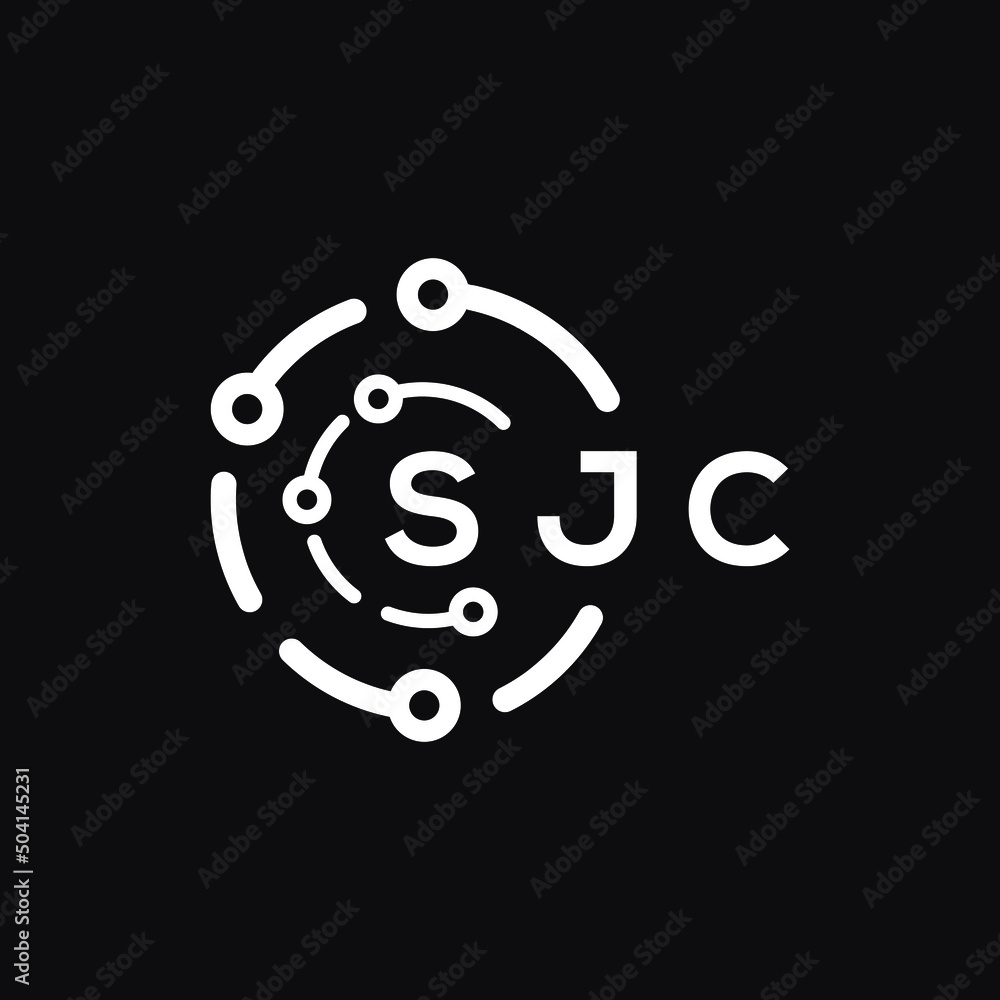 SJC technology letter logo design on black background. SJC creative initials technology letter logo concept. SJC technology letter design. SJC technology letter logo design on black background. SJC creative initials technology letter logo concept. SJC technology letter design.