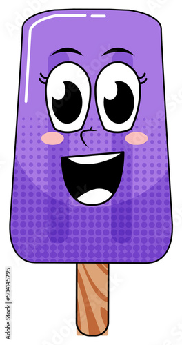 Purple popsicle with happy face