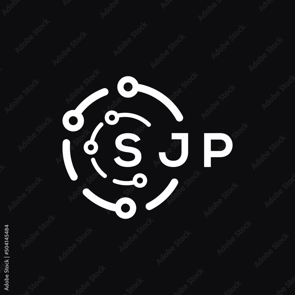 SJP technology letter logo design on black background. SJP creative initials technology letter logo concept. SJP technology letter design. SJP technology letter logo design on black background. SJP creative initials technology letter logo concept. SJP technology letter design.